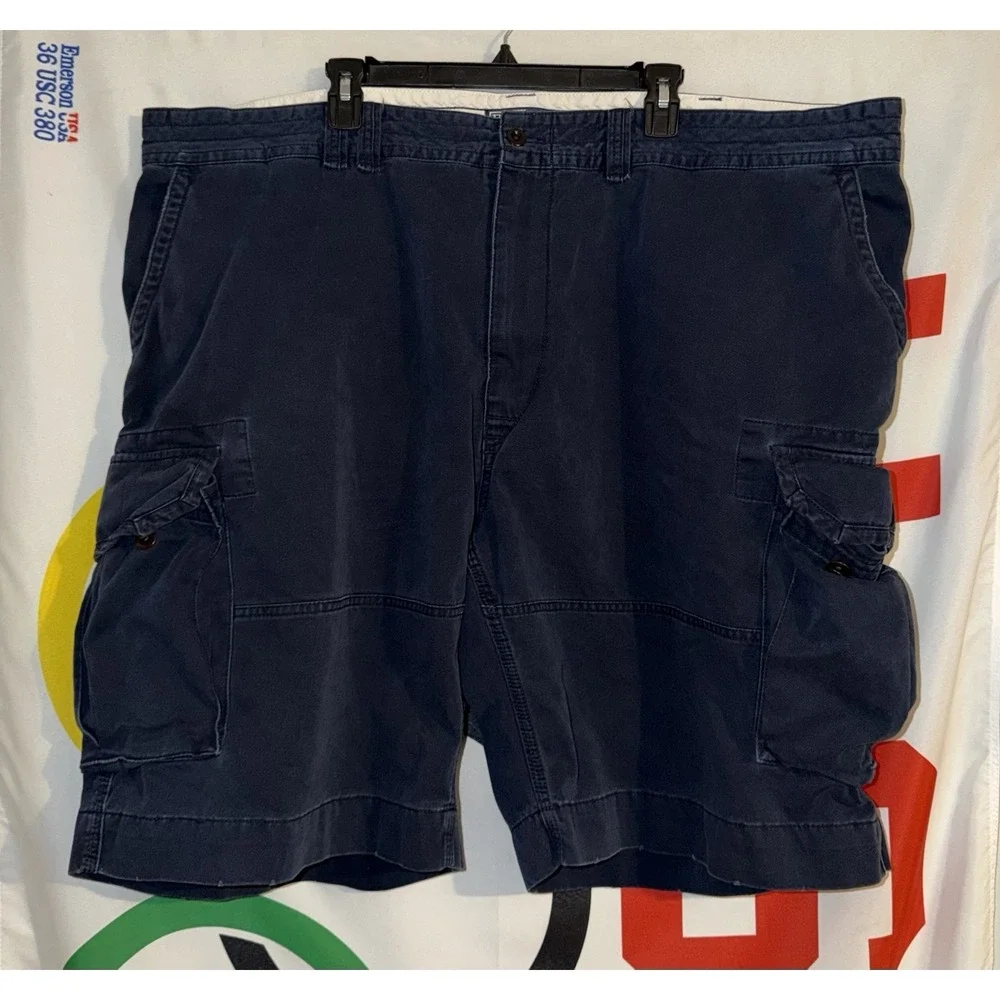 Polo Ralph Lauren Cargo Shorts Mens 50 Big Navy Blue Baggy Wide Leg